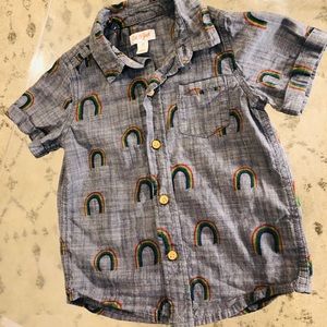 Cat & Jack Grey Rainbow button down
